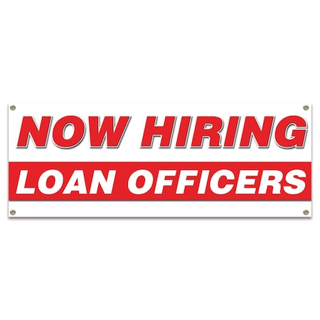 Signmission Now Hiring Loan Officers Banner Apply Inside Accepting Application Single Sided B-30271
